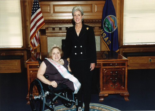 Ms. Wheelchair Kansas visits the with a Governor official. | by Ms. Wheelchair America