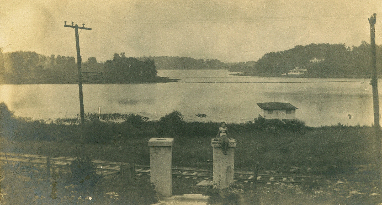 View at Long Lake on Valparaiso and Northern Interurban, circa 1910 - Valparaiso, Indiana