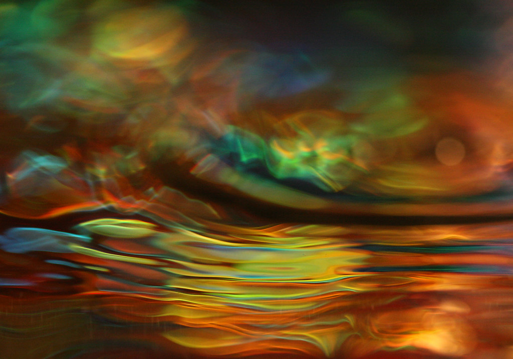 Psychedelic sunrise - a water abstract or another 'failed' water drop macro!