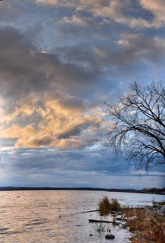 lakepano-HDR-e by PhotoEscapist, Onondaga Lake Park - Along the lakefront around sunset. 
18 shot, 6 section Panorama in HDR.park sun