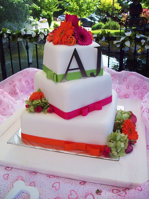 monogram wedding cake