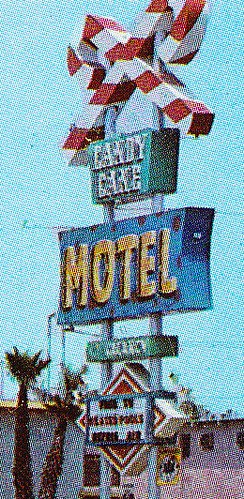 Candy Cane Motel sign Anaheim 1950s