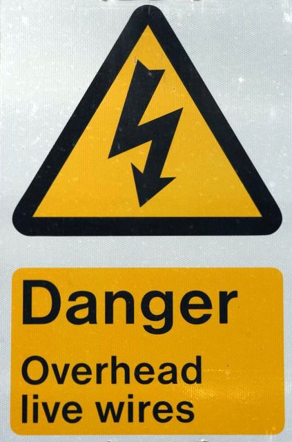 Danger Overhead live wires