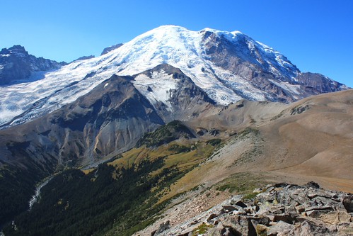 Mt. Rainier from Second Burroughs by fly flipper, We'll see if I can make Oldmantravels proud with my notes on this photo- please DO correct me if I'm