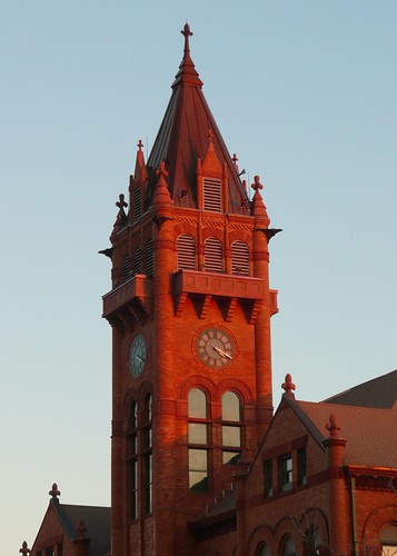 Urbana, IL new courthouse tower at sunset by ArchiTexty, You all might remember from an earlier post that the tower on the Champaign County Courthouse was re