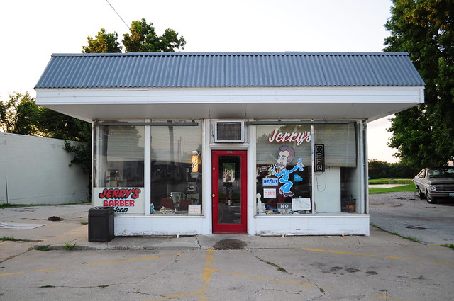 Jerry's Barber Shop, a former gas station on the old highway