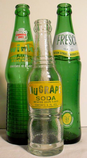 Wink Nu-Grape Fresca Vintage 1960s Soda Bottles