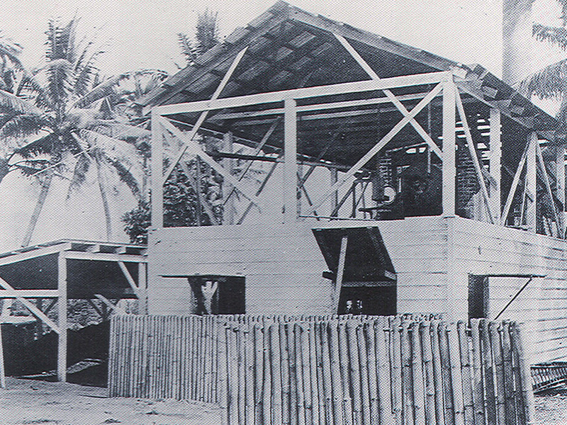 Economic development was slow during the Naval era, but the need for lumber was met with this small mill controlled by the Naval government. Photo from the Micronesian Area Research Center (MARC) courtesy of Don Farrell.