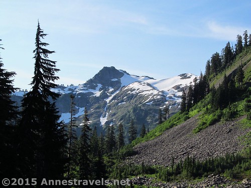 Snowy cliffs along the Lake Ann Trail, Mount Baker-Snoqualmie National Forest, Washington