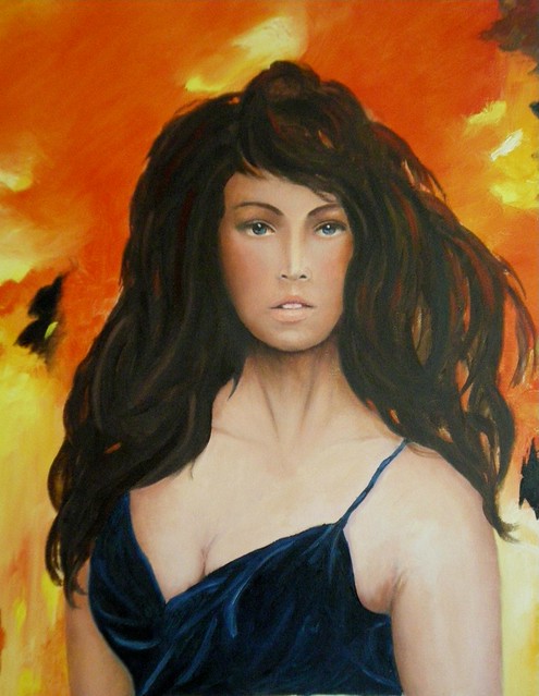 Megan Fox ritratto dipinto a olio