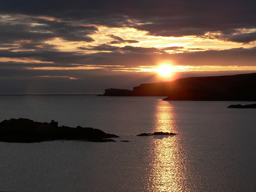 sunset sea june bay scotland fz5 sutherland 2009 headland scourie