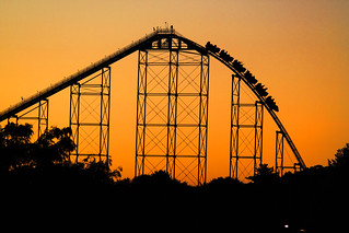 Steel Force Roller Coaster at Sunset