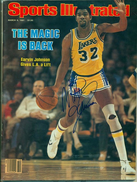 3-9-1981, Autographed Sports Illustrated by Magic Johnson