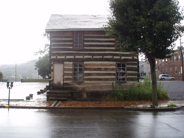 Front View Of Old Log House