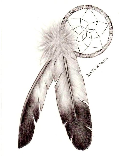 Eagle Feathers/Dreamcatcher by Denise A. Wells