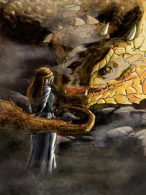 Glaurung og Niënor, []unawaringly she stared into the e…