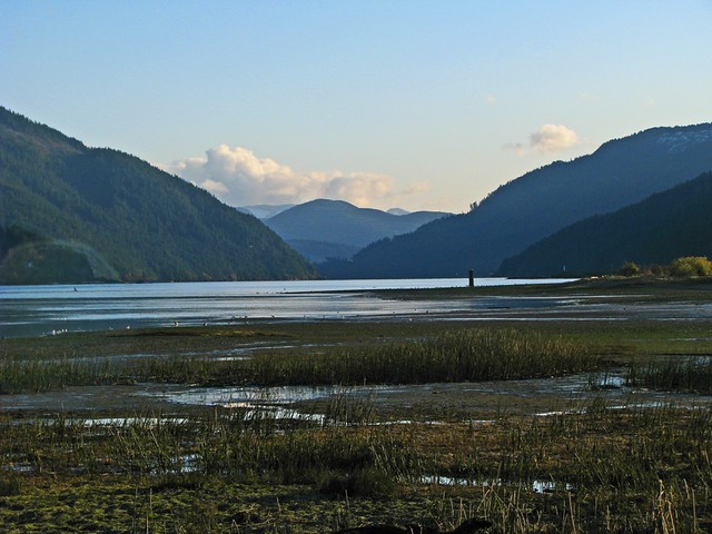 Looking Down Alberni Inlet From The Somass Estuary