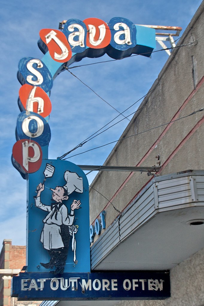 Eat Out More Often | Wonderful Java Shop sign at the Greyhou… | Flickr