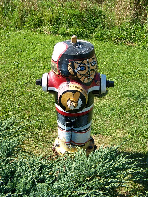 Sens hydrant, outside the Timmy's in Madoc