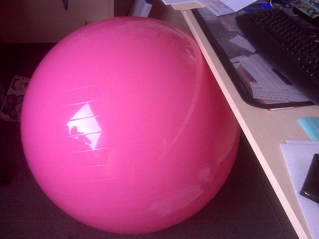 My huge pink yoga ball chair!!!!, Posted by Ping.fm