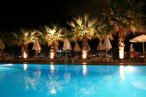 Mike's Pool by night , Maleme , Chania , Crete