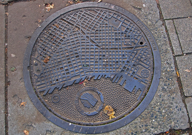 Manhole Cover Seattle Downtown Map 1345