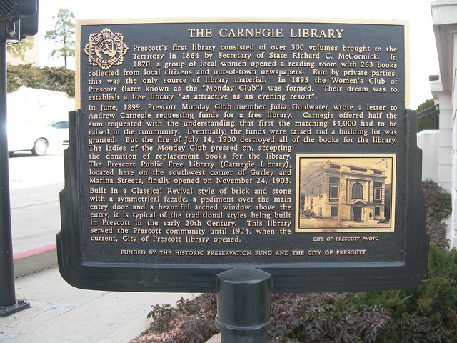 Prescott Carnegie Library Marker
