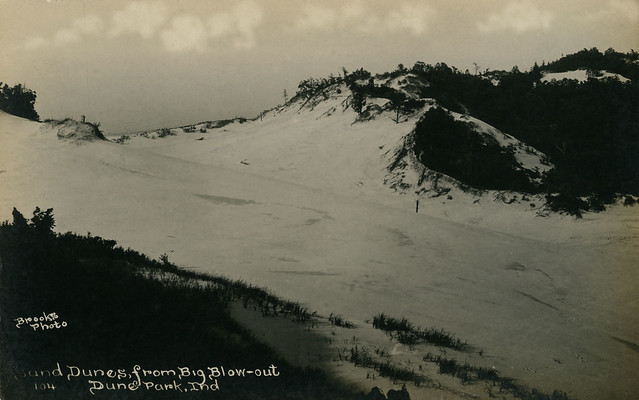Sand Dunes from Big Blow-Out, Indiana Dunes State Park, circa 1930 ...