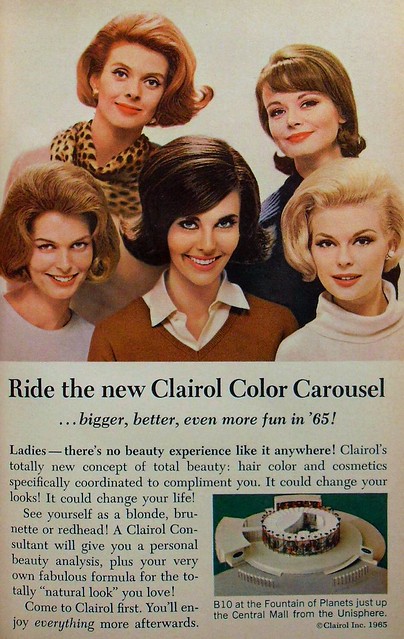 1964 1965 NEW YORK WORLDS FAIR vintage advertisement CLAIROL COLOR CAROUSEL PAVILION