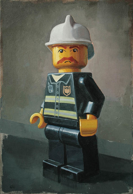 Fire Chief, oil on canvas, 18