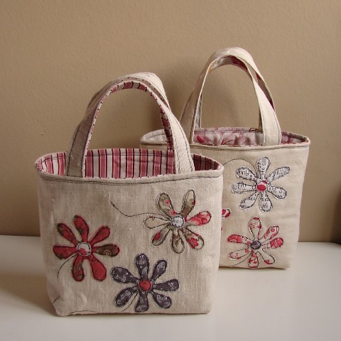Floral bag with stripe lining | for information go to www.ro… | Flickr