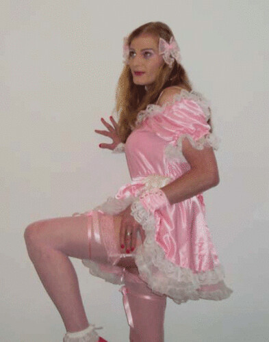 45. Pink sissy maid with bows