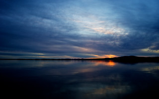 Sunset over Sebago Lake