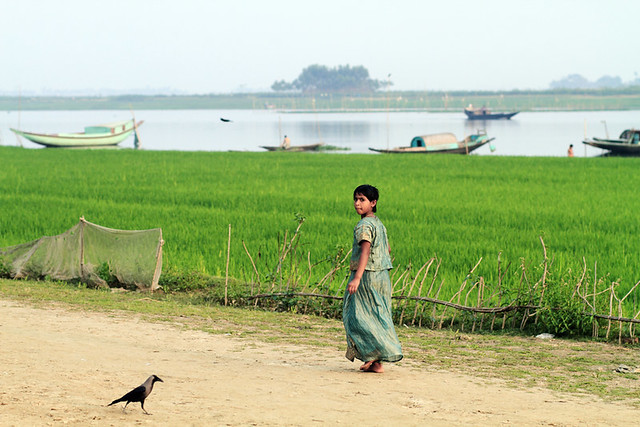 A village girl beside the river [Astagram - Kishoreganj, Bangladesh]