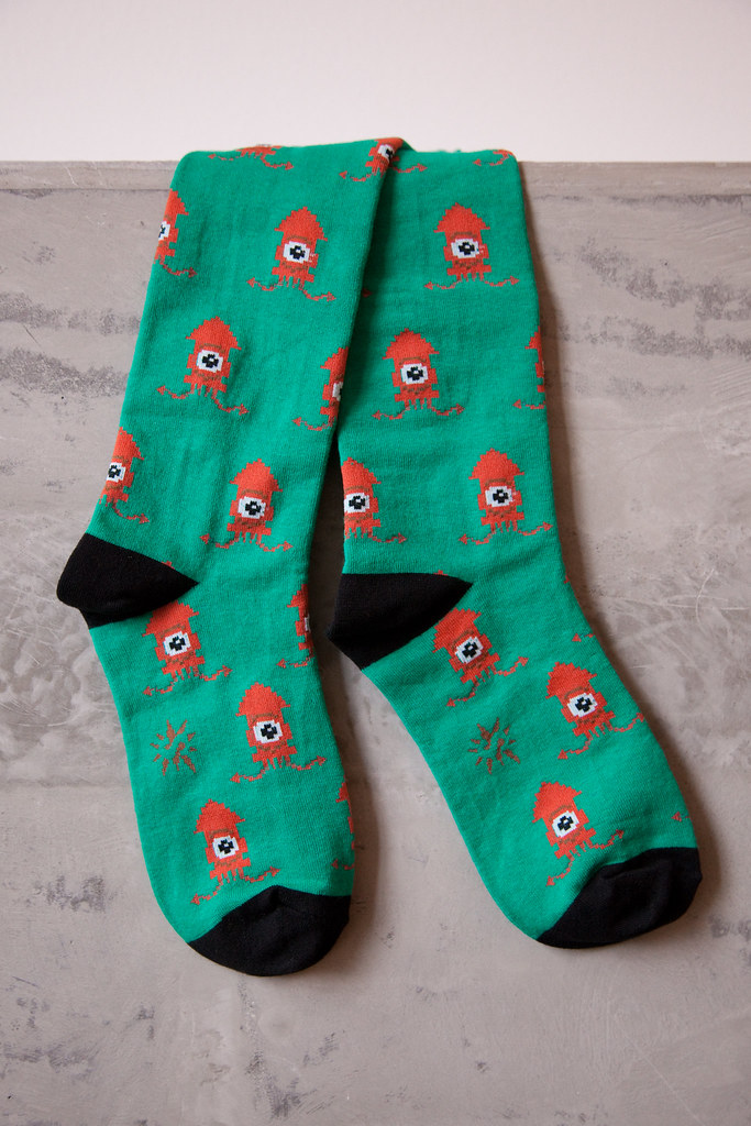 Clicky the Pixel Squid Socks | laughingsquid.com/clicky-the-… | Flickr
