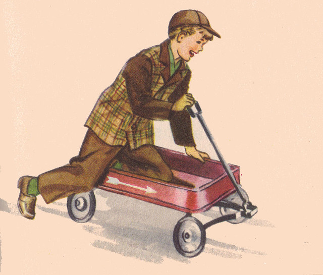 Tom takes his wagon to the store ill by Meg Wohlberg