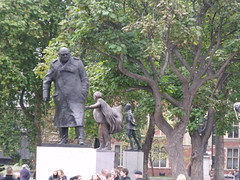 Statue of Winston Churchill - Parliament Square - also David Lloyd George and Jan Smuts