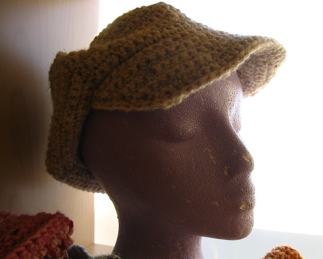 sad mannequin with crotchet hat