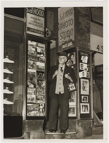 Sam Hood outside his Dalny Studios, 124 Pitt Street, Sydney, 1953 / photographer Ted Hood | by State Library of NSW