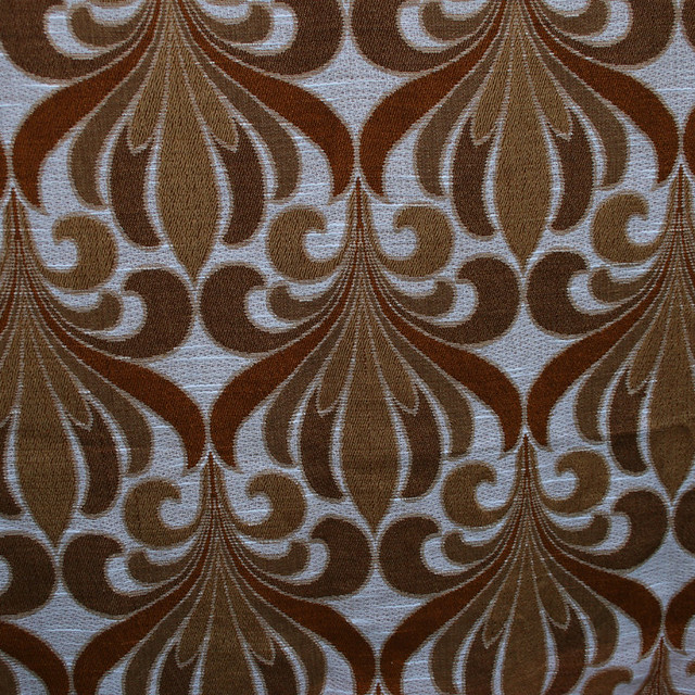 1970's Geometric Brown Vintage Fabric Something Fine