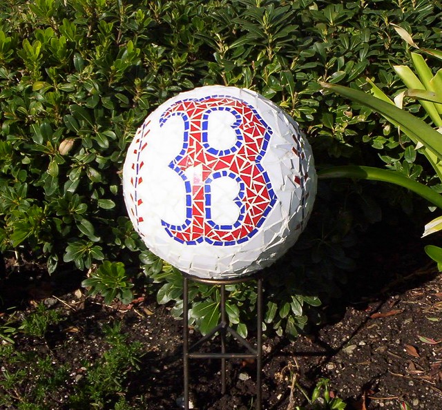 Red Sox Mosaic Gazing Ball
