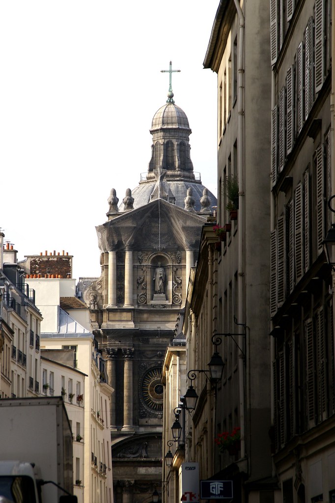 Paris, Rue de Sévigné, Blick auf Église Saint-Paul-Saint-Louis (view of St. Paul-St. Louis Church)