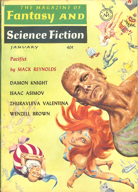 Fantasy and SF -  January 1964 - cover by Emsh