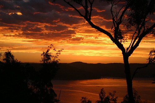 sunset color colour clouds sydney australia nsw pittwater waterscenery clareville iansand