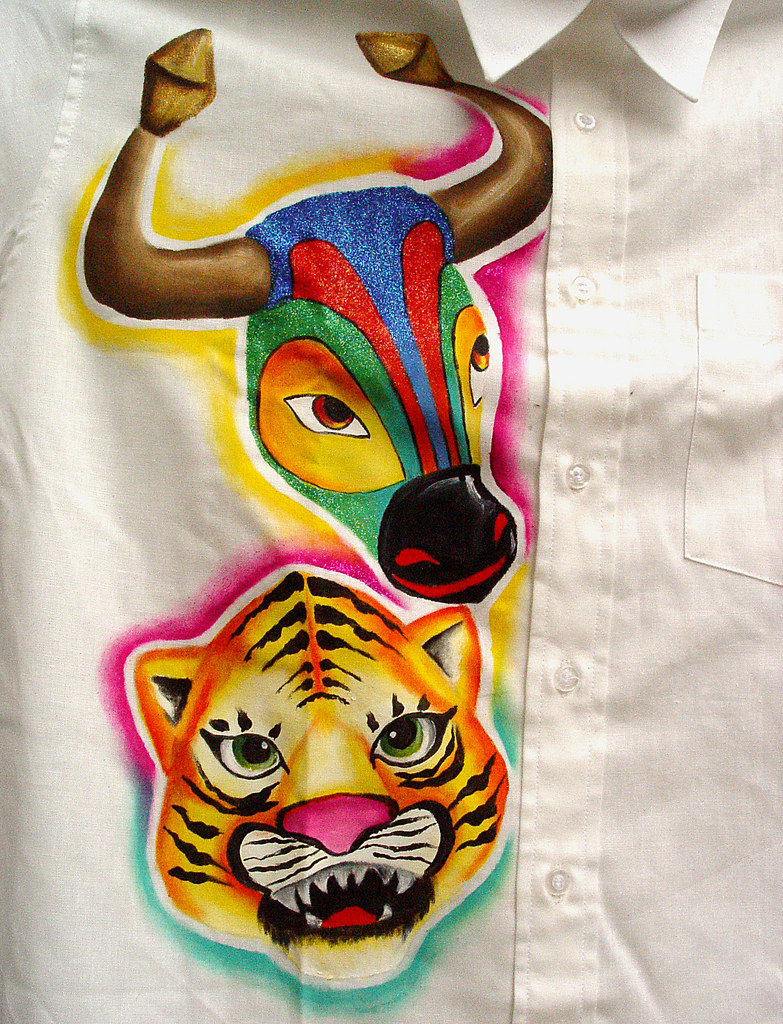 Camisa carnaval | Camisa pintada a mano, con pintura para te… Flickr