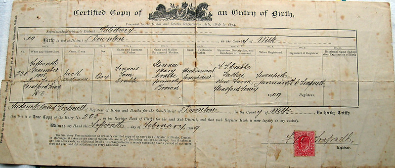 Old Birth Certificate