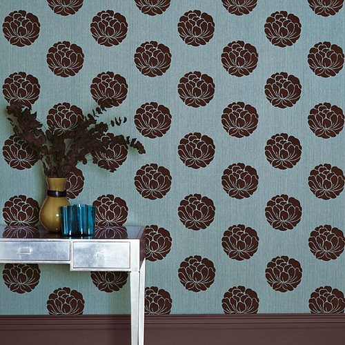 Chocolate Brown and Blue Flower Wallpaper | Post on Brunch a… | Flickr