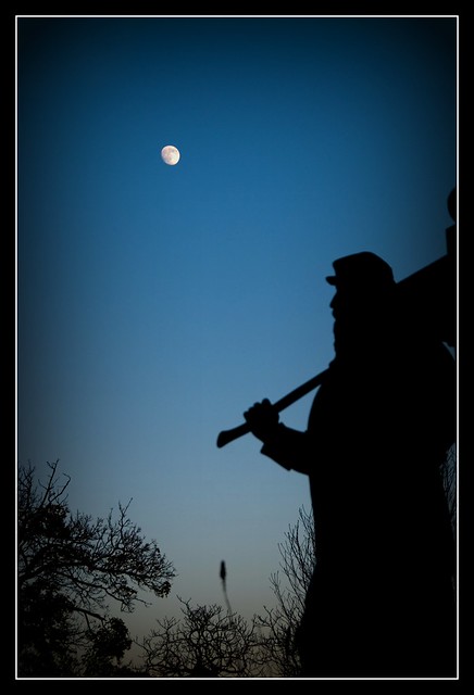 Moon and Soldier Silhouette
