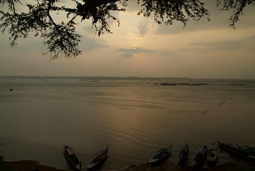 sunset river mekong