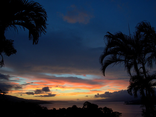 travel pink blue light sunset red sky orange cloud costa lake tree water night clouds landscape volcano nikon costarica paradise dusk rica palm reservoir vr arenal dx d90 1685